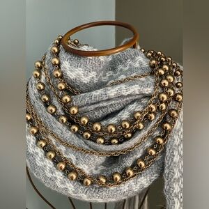 Multi strands necklace, antique gold